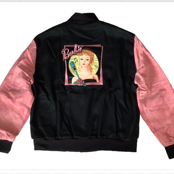 Mattel / Jerry Leigh Jackets & Blazers - Vintage 1996 Barbie Embroidered Wool Varsity Jacket Suede Sleeves
